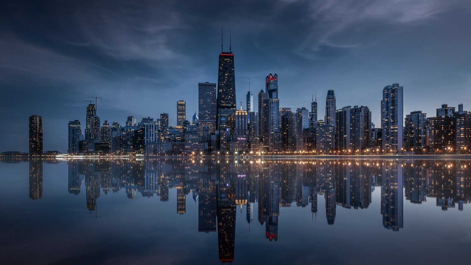 Chicago skyline at night
